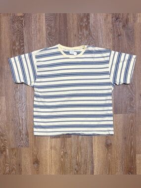 Cherokee Striped Crew Neck Top - Cream & Navy
